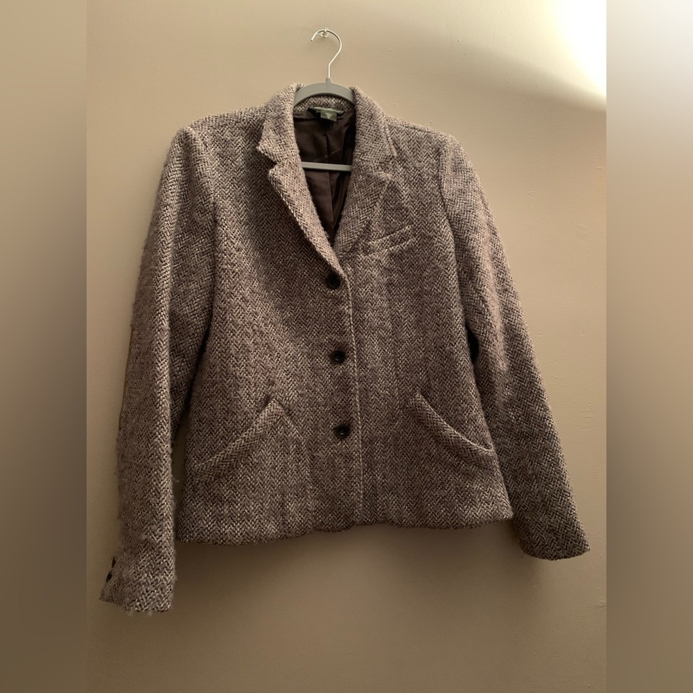 Eddie Bauer Women Blazer Wool Size Tall Medium Formal Jacket Coat Work Attire